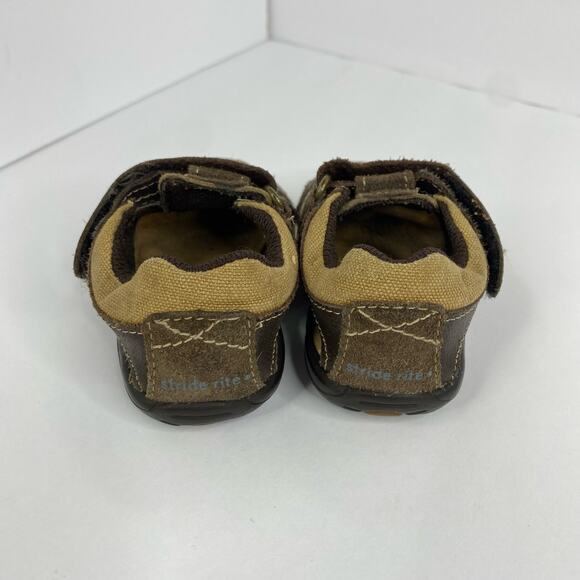 Stride Rite Size 4 Boys Brown Dillan Sensory Response Technology Sandel Easy On - Picture 8 of 9
